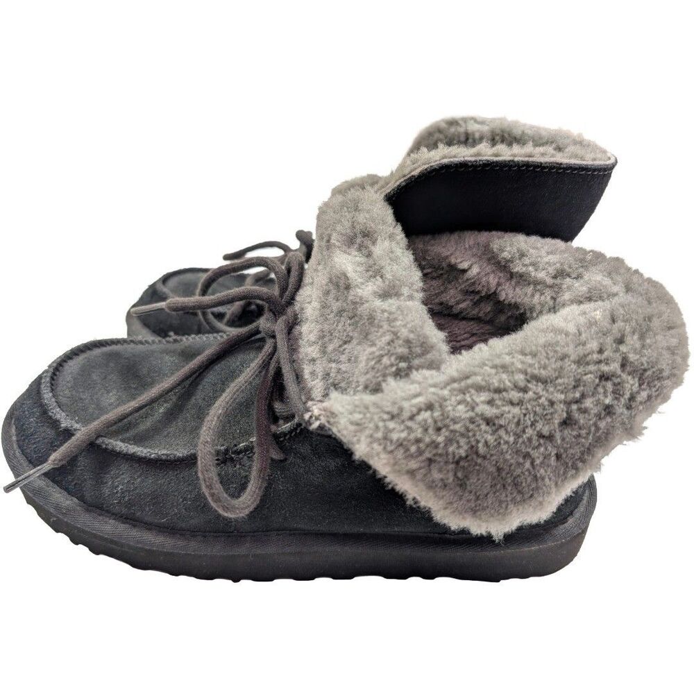 UGG Diara Black Wool Suede Ankle Boots Cuff Slipper Shoes Women's 7 US 38 EU